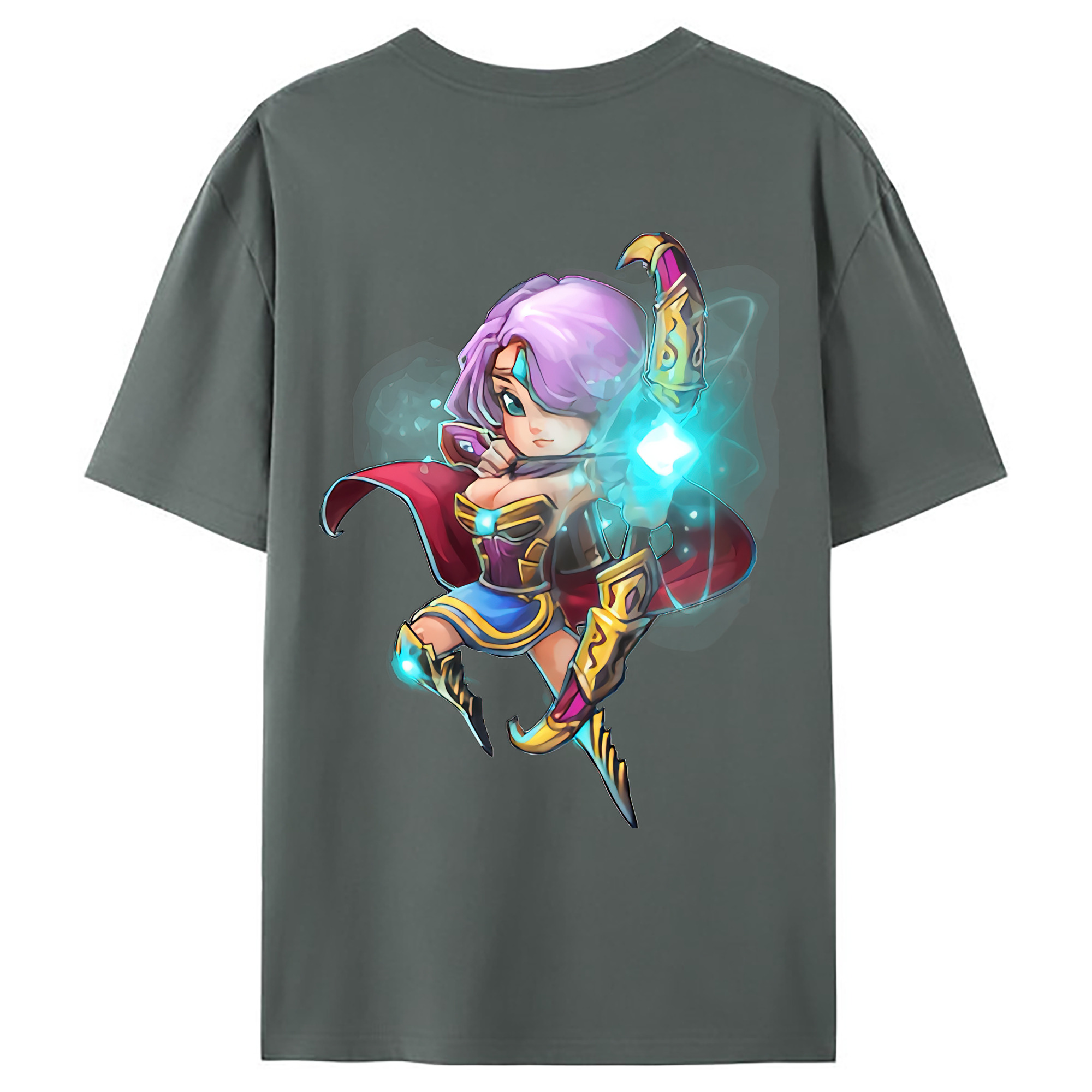 （画像用） リーグ・オブ・レジェンド League of Legends LOL 綿100％ メンズ半袖Tシャツ（バックプリント） 通気性